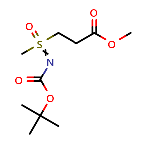 Chemical structure of Methyl 3-(N-Boc-S-methylsulfonimidoyl)propanoate , CAS 2417115-01-4, AChemBlock AD283500