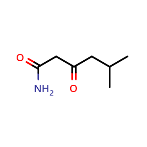 Chemical structure of 5-Methyl-3-oxohexanamide , CAS 3068781-68-7, AChemBlock AD283513