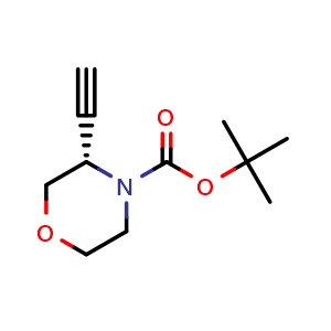 Chemical structure of (S)-4-Boc-3-ethynylmorpholine , CAS 2058037-04-8, AChemBlock AD283518