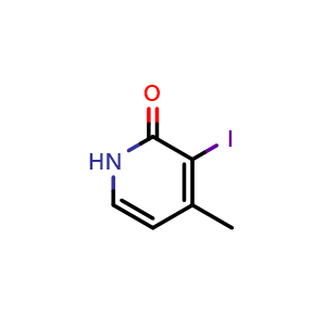Chemical structure of 3-Iodo-4-methylpyridin-2(1H)-one , CAS 1227600-77-2, AChemBlock AD283519