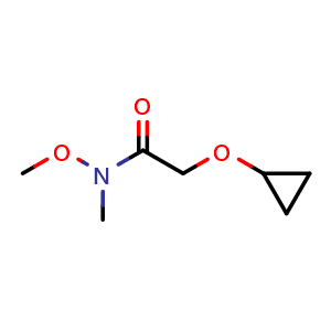 Chemical structure of 2-Cyclopropoxy-N-methoxy-N-methylacetamide , CAS 2288654-54-4, AChemBlock AD283520