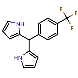 Chemical structure of 2,2'-[[4-(Trifluoromethyl)phenyl]methylene]bis(1H-pyrrole) , CAS 247128-02-5, AChemBlock AD283523