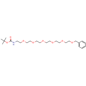 Chemical structure of N-Boc-1-phenyl-2,5,8,11,14,17-hexaoxanonadecan-19-amine , CAS 2148295-93-4, AChemBlock AD283524
