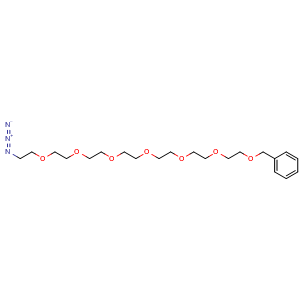 Chemical structure of 22-Azido-1-phenyl-2,5,8,11,14,17,20-heptaoxadocosane , CAS 868594-42-7, AChemBlock AD283525