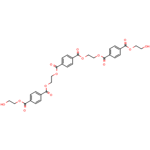 Chemical structure of Bis(2-hydroxyethyl) O,O'-[[terephthaloylbis(oxy)]bis(ethane-2,1-diyl)] diterephthalate , CAS 16033-73-1, AChemBlock AD283527