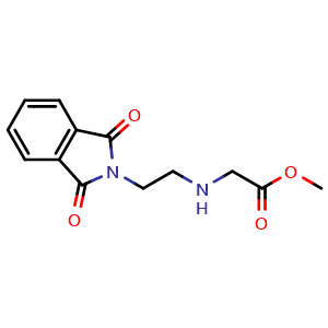 Chemical structure of Methyl 2-[[2-(1,3-Dioxoisoindolin-2-yl)ethyl]amino]acetate , CAS 238762-15-7, AChemBlock AD283529