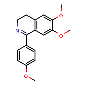 Chemical structure of 6,7-Dimethoxy-1-(4-methoxyphenyl)-3,4-dihydroisoquinoline , CAS 15462-83-6, AChemBlock AD283530