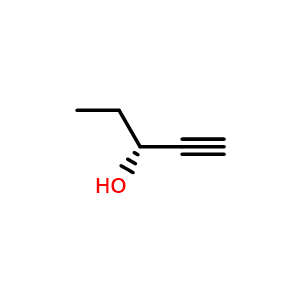 Chemical structure of (R)-3-Hydroxy-1-pentyne , CAS 3347-88-4, AChemBlock AD283533
