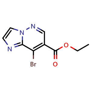 Chemical structure of Ethyl 8-Bromoimidazo[1,2-b]pyridazine-7-carboxylate , CAS 2577171-64-1, AChemBlock AD283535
