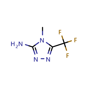 Chemical structure of 3-Amino-4-methyl-5-(trifluoromethyl)-4H-1,2,4-triazole , CAS 1547010-07-0, AChemBlock AD283545