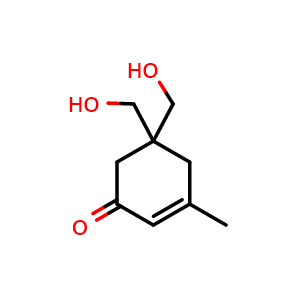 Chemical structure of 5,5-Bis(hydroxymethyl)-3-methyl-2-cyclohexenone , CAS 1150311-77-5, AChemBlock AD283549