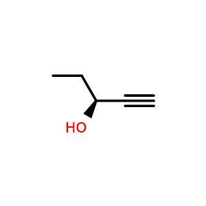 Chemical structure of (S)-3-Hydroxy-1-pentyne , CAS 70144-17-1, AChemBlock AD283552
