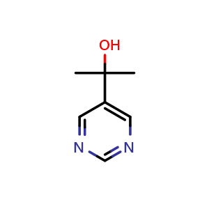 Chemical structure of 2-(Pyrimidin-5-yl)-2-propanol , CAS 126230-70-4, AChemBlock AD283555