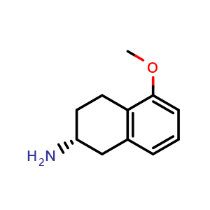 Chemical structure of (R)-5-Methoxy-1,2,3,4-tetrahydronaphthalen-2-amine , CAS 105086-92-8, AChemBlock AD283561