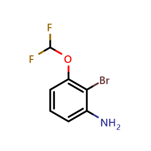 Chemical structure of 2-Bromo-3-(difluoromethoxy)aniline , CAS 1261474-85-4, AChemBlock AD283567
