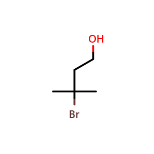 Chemical structure of 3-Bromo-3-methyl-1-butanol , CAS 1242859-36-4, AChemBlock AD283572
