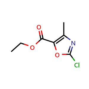 Chemical structure of Ethyl 2-chloro-4-methyloxazole-5-carboxylate , CAS 78451-11-3, AChemBlock AD283582