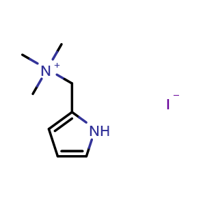 Chemical structure of N,N,N-Trimethyl-1-(2-pyrrolyl)methanaminium iodide , CAS 53267-97-3, AChemBlock AD283584