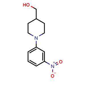 Chemical structure of 1-(3-Nitrophenyl)piperidine-4-methanol , CAS 1254059-02-3, AChemBlock AD283585