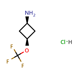 Chemical structure of cis-3-(Trifluoromethoxy)cyclobutanamine hydrochloride , CAS 2755330-97-1, AChemBlock AD283595