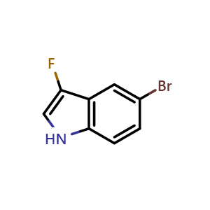 Chemical structure of 5-Bromo-3-fluoroindole , CAS 1556406-14-4, AChemBlock AD283596