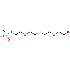 Chemical structure of 2-[2-[2-(2-Bromoethoxy)ethoxy]ethoxy]ethyl methanesulfonate , CAS 2167807-41-0, AChemBlock AD283612