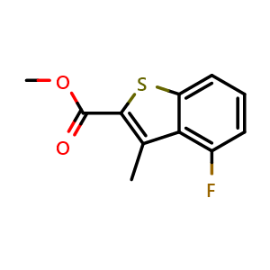 Chemical structure of Methyl 4-fluoro-3-methylbenzo[b]thiophene-2-carboxylate , CAS 1489601-73-1, AChemBlock AD283616