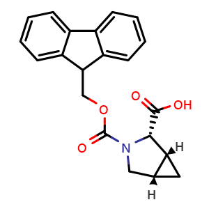 Chemical structure of (1R,2S,5S)-3-Fmoc-3-azabicyclo[3.1.0]hexane-2-carboxylic acid , CAS 1932158-42-3, AChemBlock AD283629