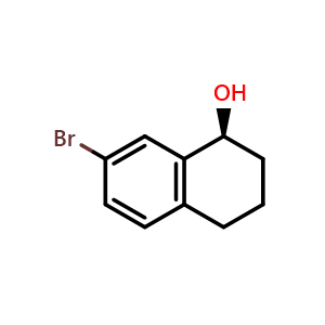 Chemical structure of (S)-7-Bromo-1,2,3,4-tetrahydronaphthalen-1-ol , CAS 789490-64-8, AChemBlock AD283631