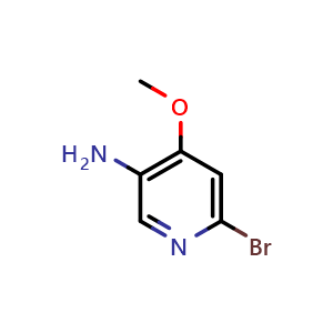 Chemical structure of 6-Bromo-4-methoxypyridin-3-amine , CAS 1310089-50-9, AChemBlock AD283633