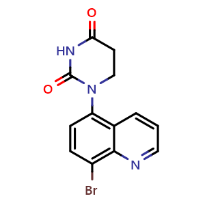 Chemical structure of 1-(8-Bromoquinolin-5-yl)dihydropyrimidine-2,4(1H,3H)-dione , CAS 2925091-49-0, AChemBlock AD283636