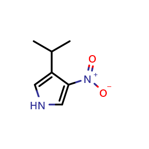Chemical structure of 3-Isopropyl-4-nitro-1H-pyrrole , CAS 1195619-32-9, AChemBlock AD283637