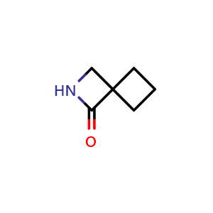 Chemical structure of 2-Azaspiro[3.3]heptan-1-one , CAS 1936132-15-8, AChemBlock AD283649