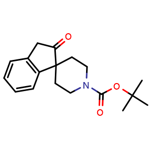 Chemical structure of tert-Butyl 2-oxo-2,3-dihydrospiro[indene-1,4'-piperidine]-1'-carboxylate , CAS 241819-85-2, AChemBlock AD283651