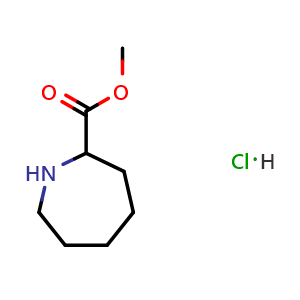 Chemical structure of Methyl azepane-2-carboxylate hydrochloride , CAS 34459-10-4, AChemBlock AD283652