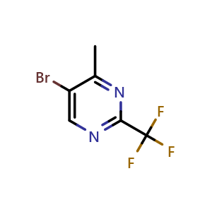 Chemical structure of 5-Bromo-4-methyl-2-(trifluoromethyl)pyrimidine , CAS 1100767-04-1, AChemBlock AD283657