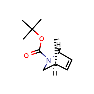 Chemical structure of (1R,4S)-2-Boc-2-azabicyclo[2.2.1]hept-5-ene , CAS 702666-73-7, AChemBlock AD283659