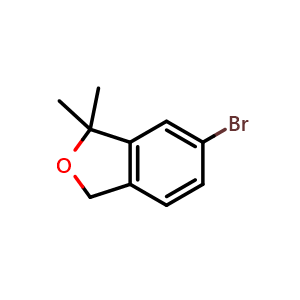 Chemical structure of 6-Bromo-1,1-dimethyl-1,3-dihydroisobenzofuran , CAS 891843-95-1, AChemBlock AD283660