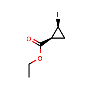 Chemical structure of Ethyl (1S,2S)-2-Iodocyclopropanecarboxylate , CAS 1629125-76-3, AChemBlock AD283663