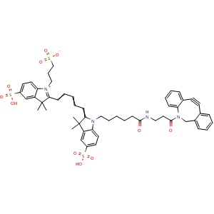 Chemical structure of DBCO-Cy5 , CAS 1564286-24-3, AChemBlock AD283664