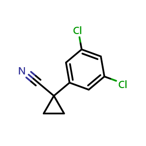 Chemical structure of 1-(3,5-Dichlorophenyl)cyclopropanecarbonitrile , CAS 124387-65-1, AChemBlock AD283669