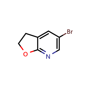 Chemical structure of 5-Bromo-2,3-dihydrofuro[2,3-b]pyridine , CAS 1356542-43-2, AChemBlock AD283672