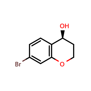 Chemical structure of (S)-7-Bromochroman-4-ol , CAS 1567965-64-3, AChemBlock AD283678