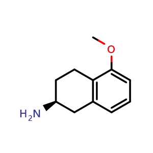 Chemical structure of (S)-5-Methoxy-1,2,3,4-tetrahydronaphthalen-2-amine , CAS 105086-80-4, AChemBlock AD283693