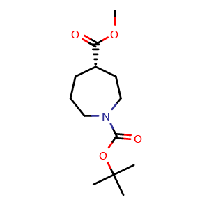Chemical structure of Methyl (S)-1-Boc-azepane-4-carboxylate , CAS 2380331-63-3, AChemBlock AD283697