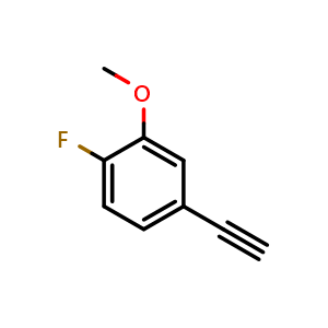 Chemical structure of 4-Ethynyl-1-fluoro-2-methoxybenzene , CAS 1600425-77-1, AChemBlock AD283698