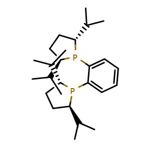Chemical structure of 1,2-Bis[(2R,5R)-2,5-diisopropylphospholan-1-yl]benzene , CAS 136705-65-2, AChemBlock AD283700