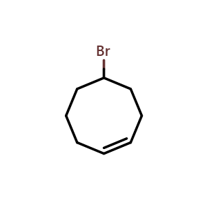 Chemical structure of 5-Bromo-1-cyclooctene , CAS 4103-12-2, AChemBlock AD283703