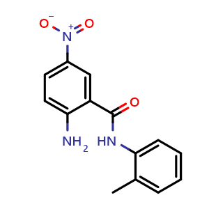 Chemical structure of 2-Amino-5-nitro-N-(o-tolyl)benzamide , CAS 23076-31-5, AChemBlock AD283706