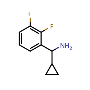 Chemical structure of Cyclopropyl(2,3-difluorophenyl)methanamine , CAS 1270391-38-2, AChemBlock AD283713
